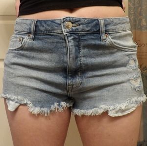 High waisted jean shorts